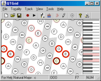 A screenshot from the Harmony Space software showing how harmonic relations are represented.